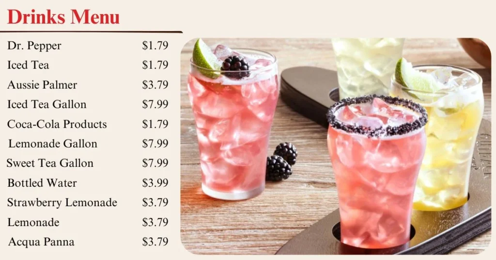 Outback Steakhouse Drink Menu With Prices